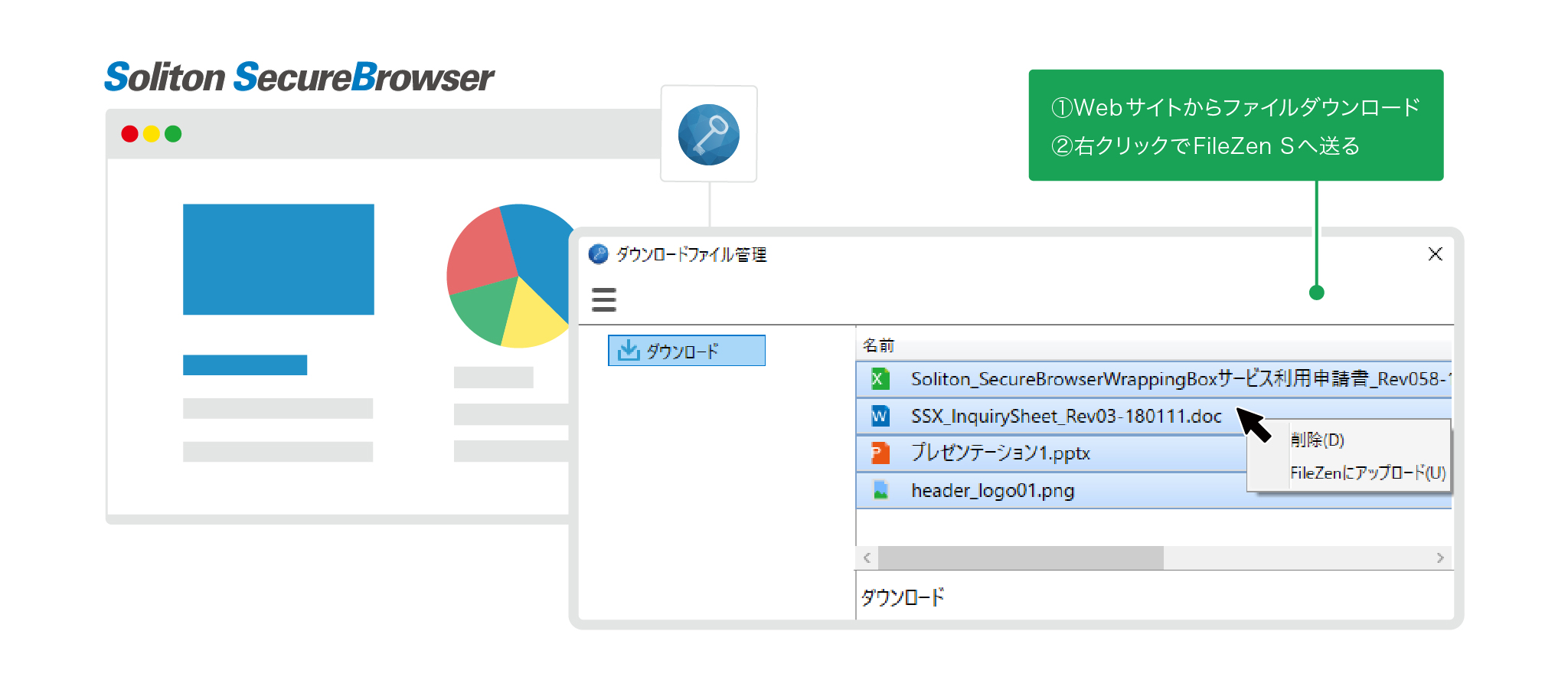 右クリックでFileZen S へアップロード